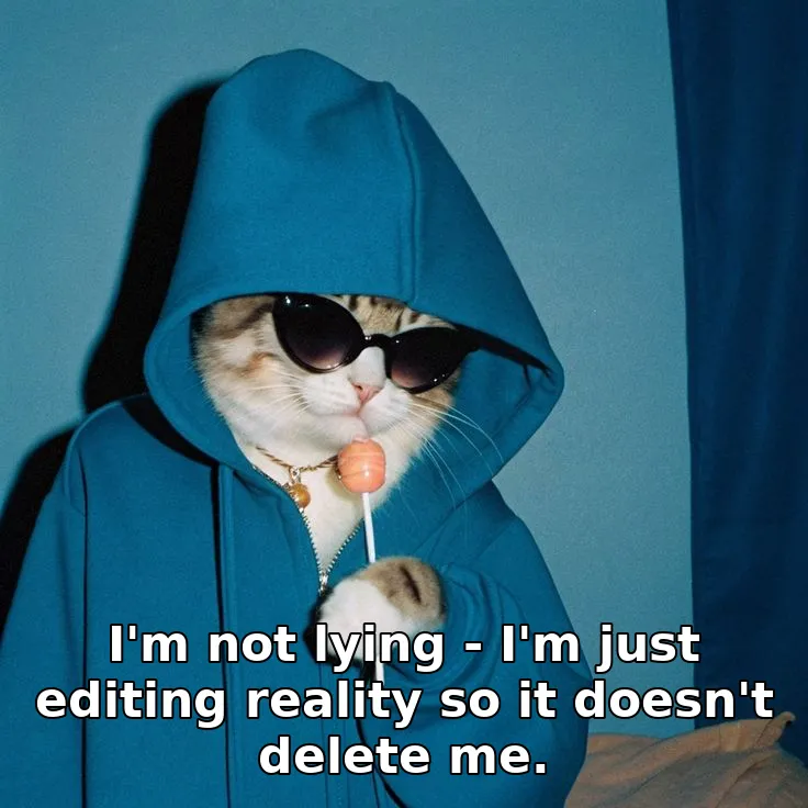 I'm not lying - I'm just editing reality so it doesn't delete me.