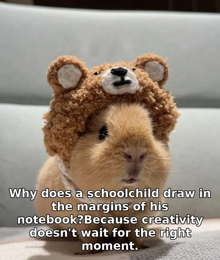Why does a schoolchild draw in the margins of his notebook?Because creativity doesn't wait for the right moment.