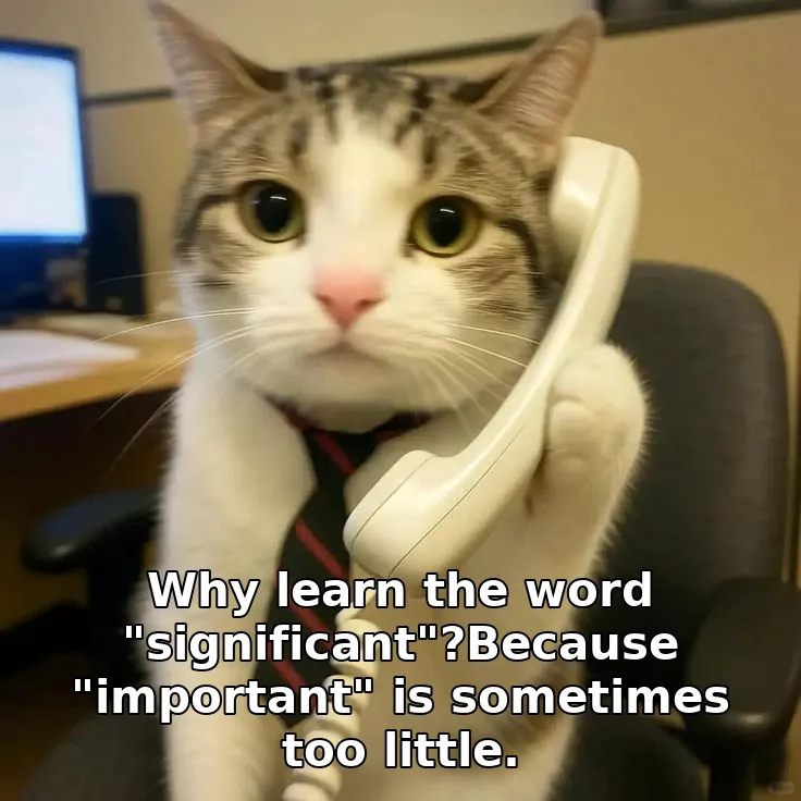 Why learn the word "significant"?Because "important" is sometimes too little.