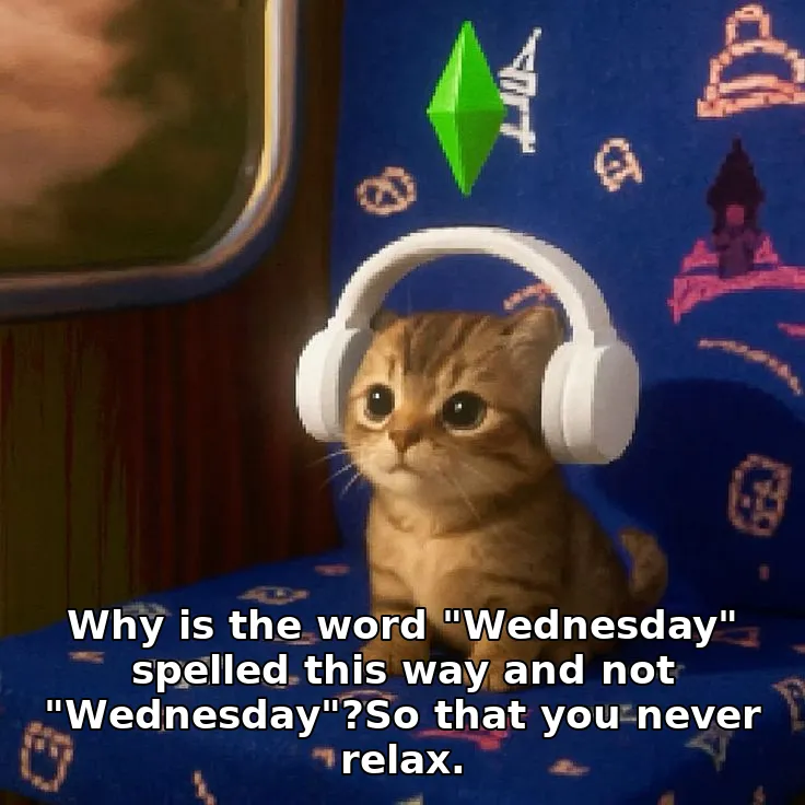 Why is the word "Wednesday" spelled this way and not "Wednesday"?So that you never relax.