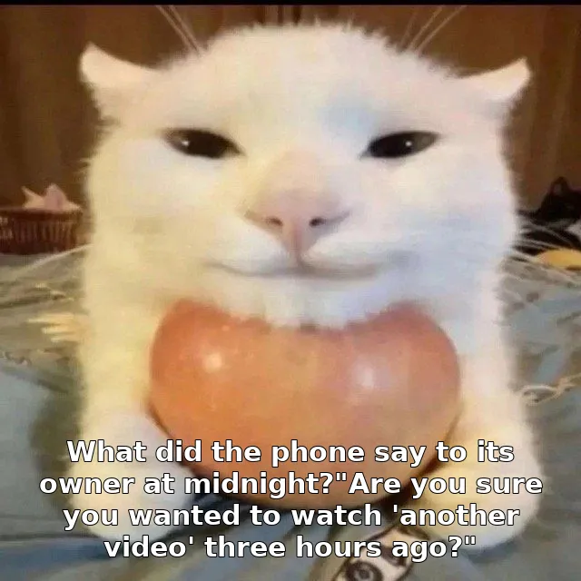 What did the phone say to its owner at midnight?"Are you sure you wanted to watch 'another video' three hours ago?"