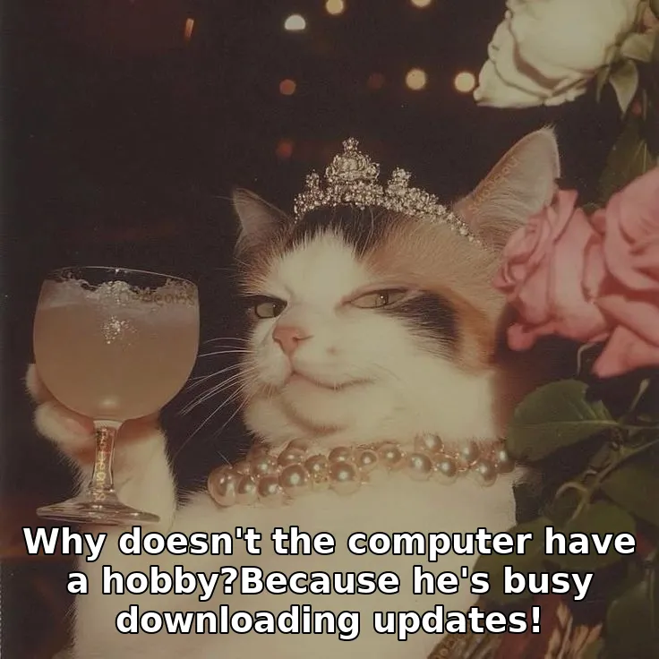 Why doesn't the computer have a hobby?Because he's busy downloading updates!