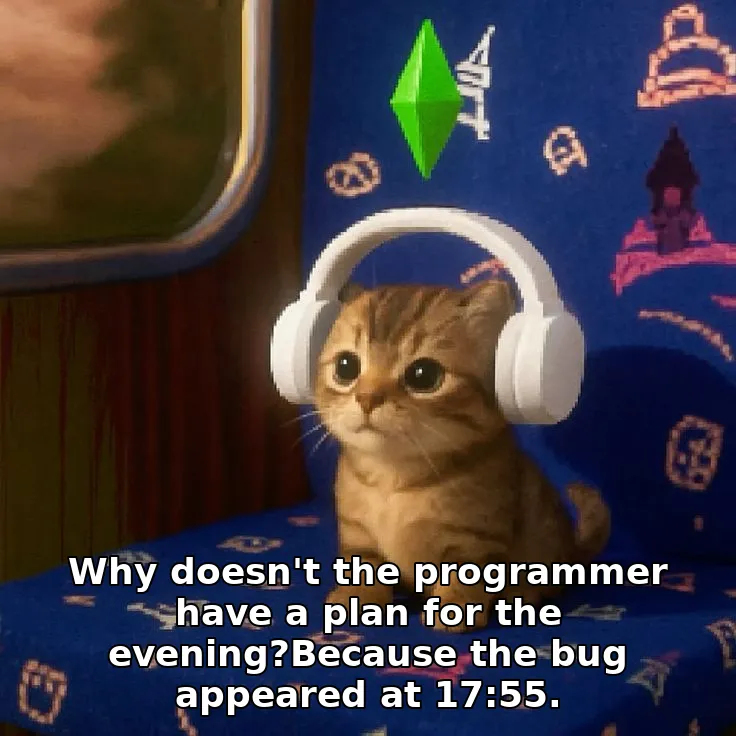 Why doesn't the programmer have a plan for the evening?Because the bug appeared at 17:55.