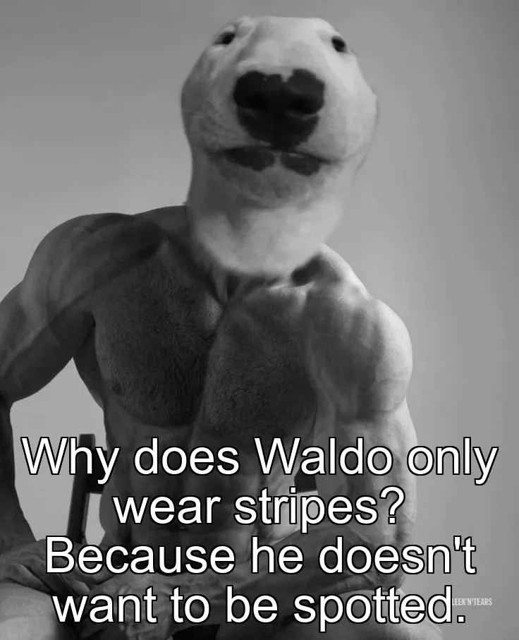 Why does Waldo only wear stripes? Because he doesn't want to be spotted.
