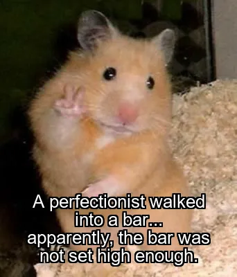 A perfectionist walked into a bar... apparently, the bar was not set high enough.