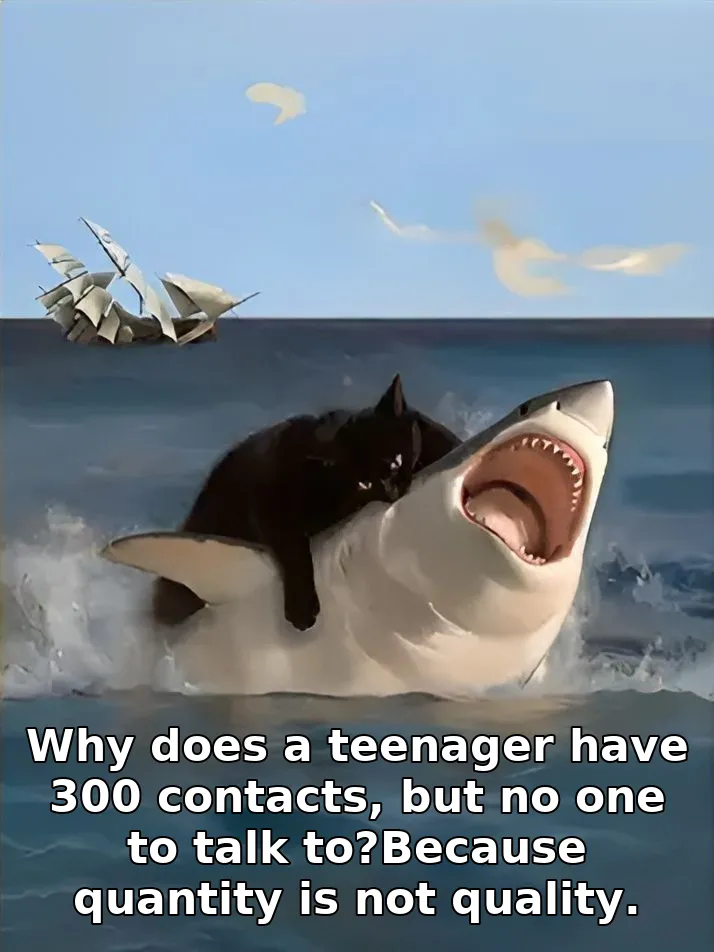Why does a teenager have 300 contacts, but no one to talk to?Because quantity is not quality.