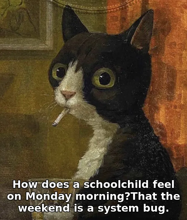 How does a schoolchild feel on Monday morning?That the weekend is a system bug.