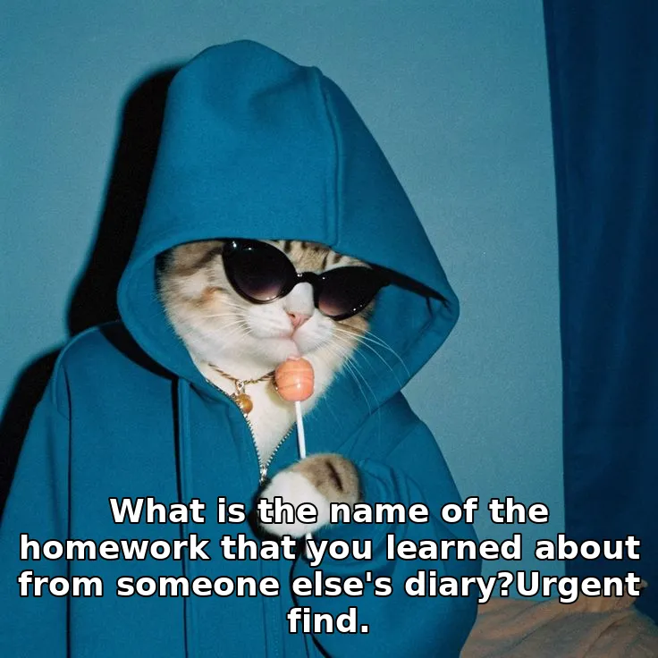 What is the name of the homework that you learned about from someone else's diary?Urgent find.