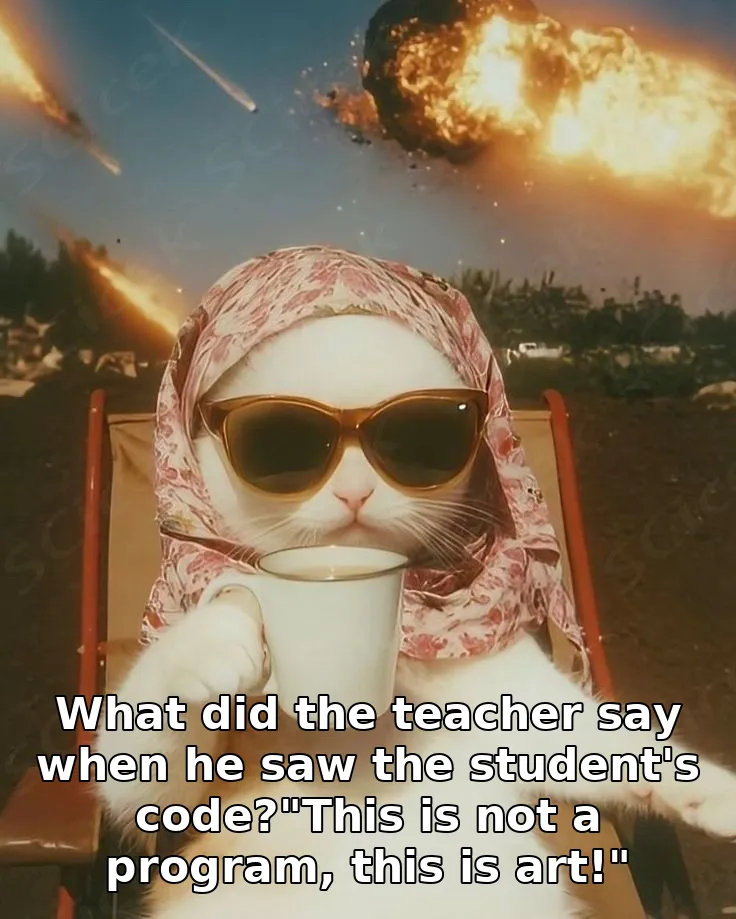 What did the teacher say when he saw the student's code?"This is not a program, this is art!"