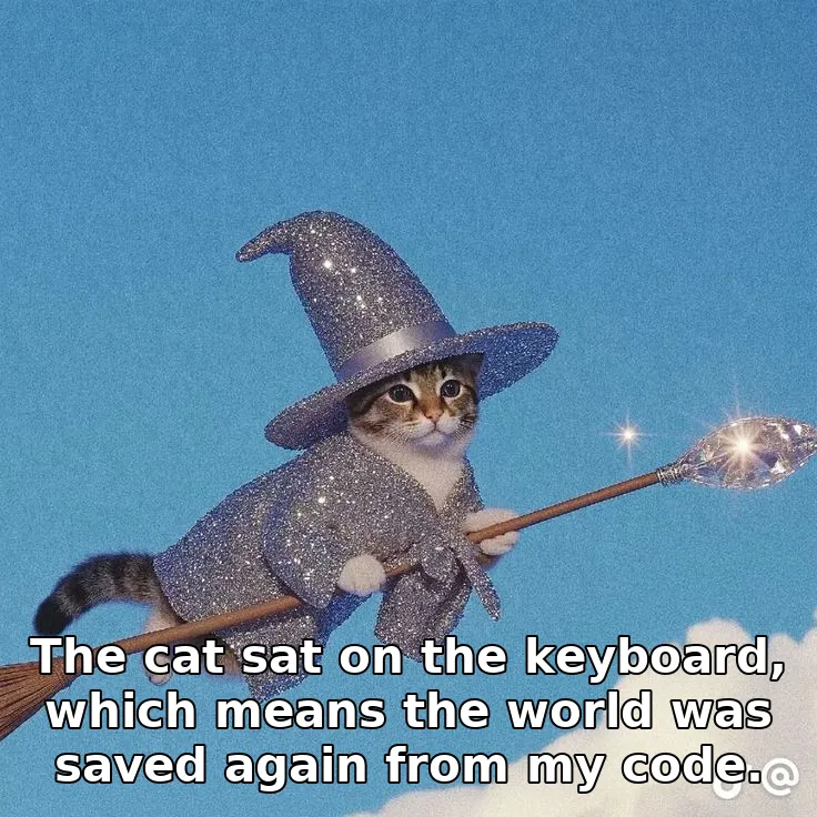 The cat sat on the keyboard, which means the world was saved again from my code.