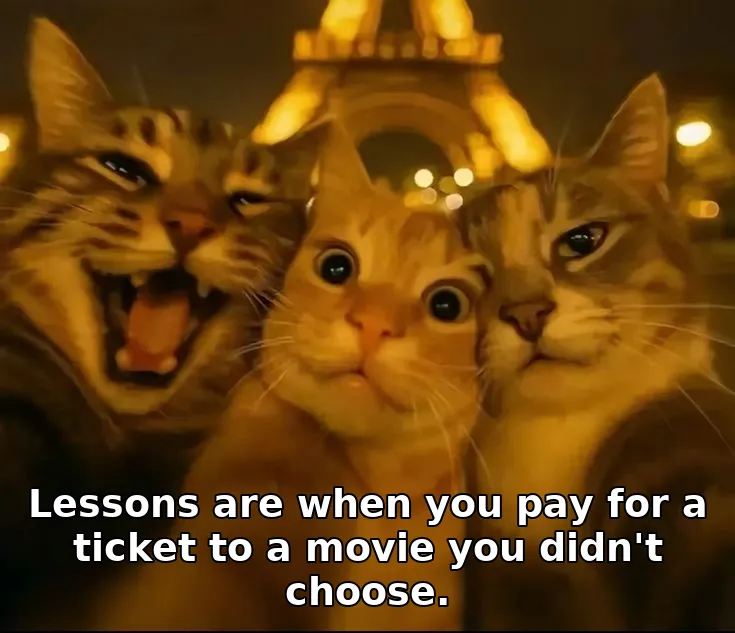 Lessons are when you pay for a ticket to a movie you didn't choose.