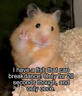 I have a fish that can breakdance! Only for 20 seconds though, and only once.