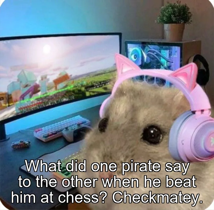 What did one pirate say to the other when he beat him at chess? Checkmatey.