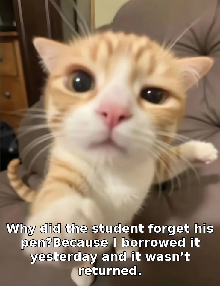 Why did the student forget his pen?Because I borrowed it yesterday and it wasn’t returned.