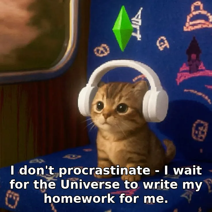 I don't procrastinate - I wait for the Universe to write my homework for me.