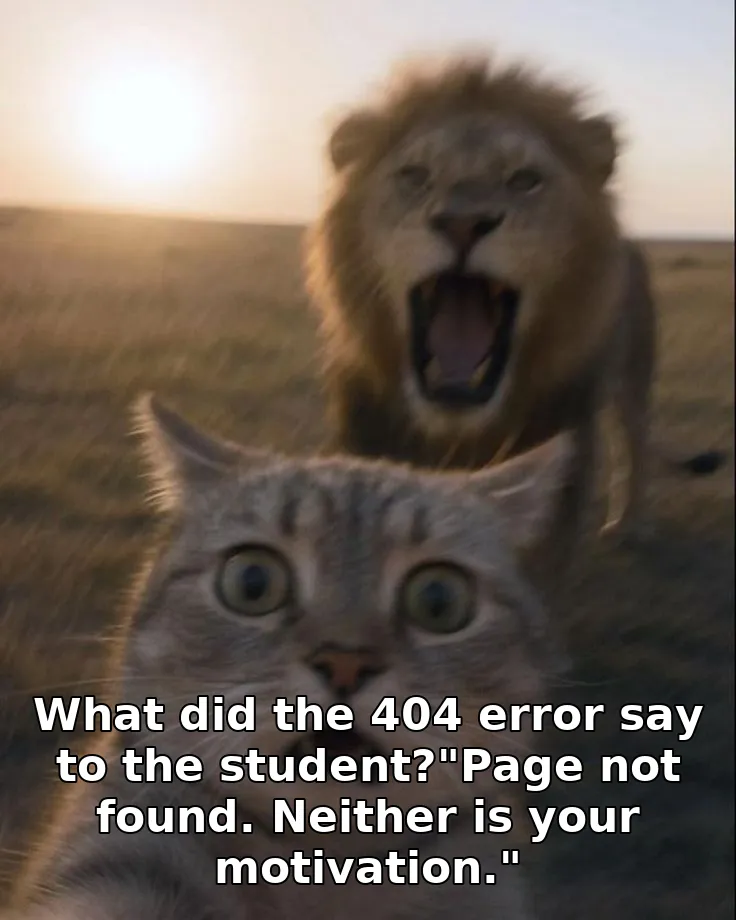What did the 404 error say to the student?"Page not found. Neither is your motivation."