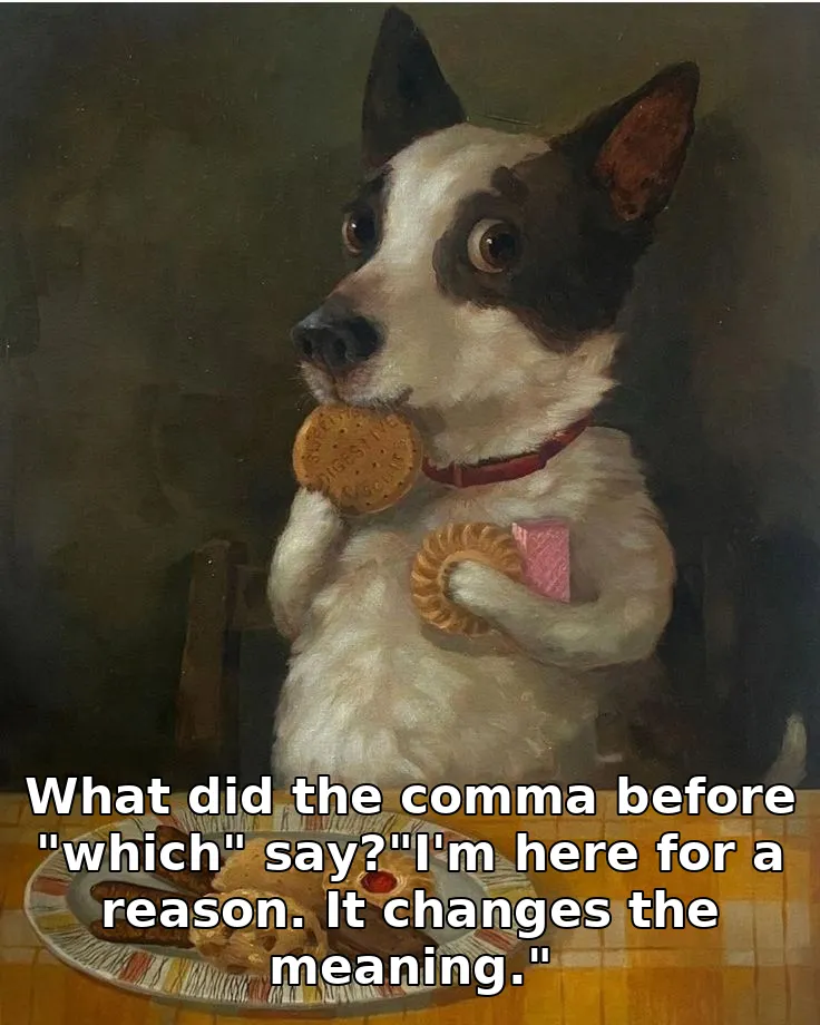 What did the comma before "which" say?"I'm here for a reason. It changes the meaning."