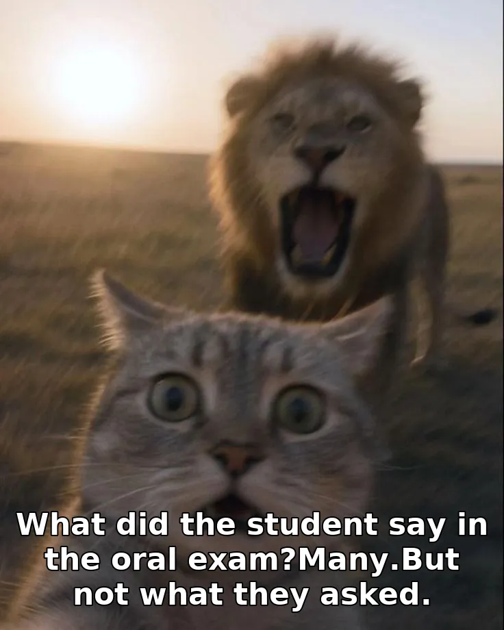 What did the student say in the oral exam?Many.But not what they asked.