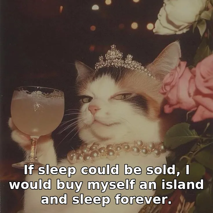 If sleep could be sold, I would buy myself an island and sleep forever.