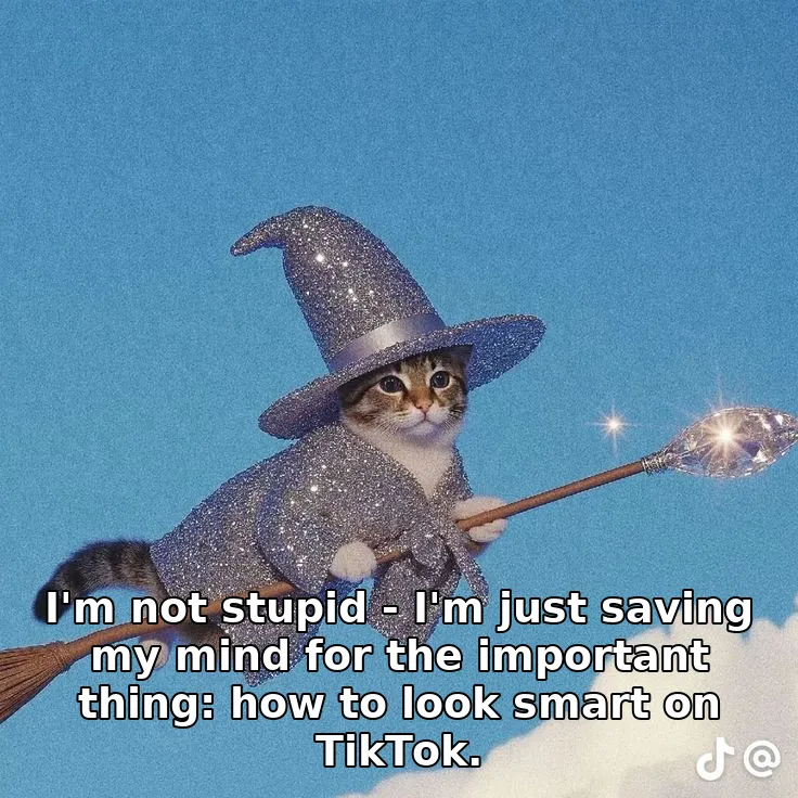 I'm not stupid - I'm just saving my mind for the important thing: how to look smart on TikTok.