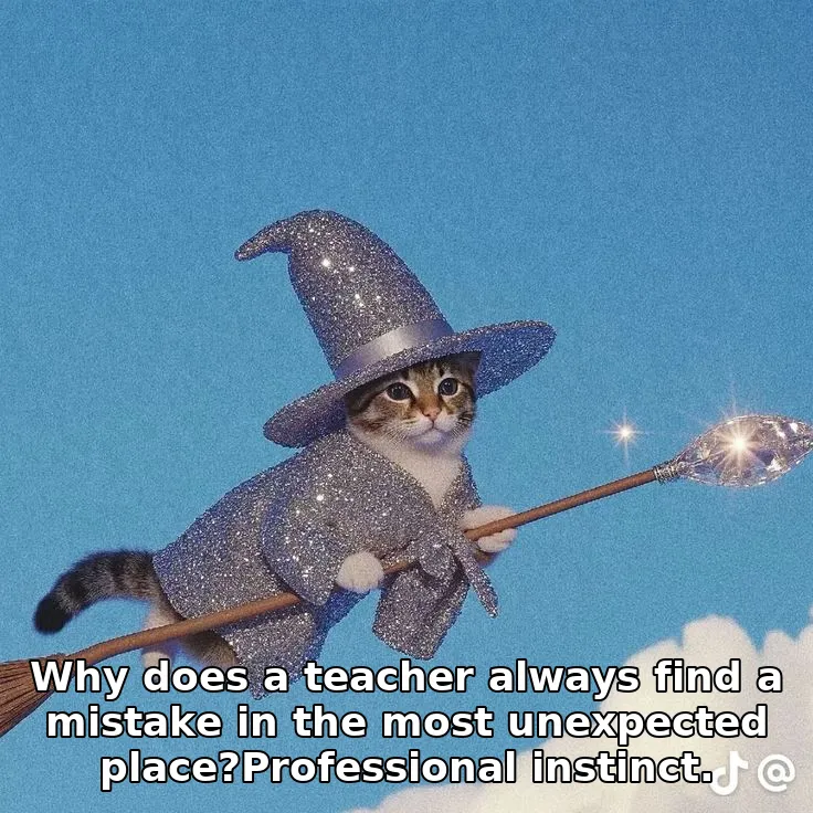 Why does a teacher always find a mistake in the most unexpected place?Professional instinct.
