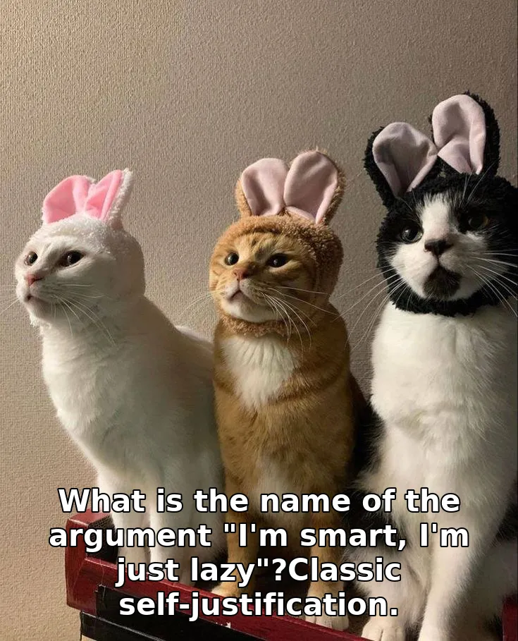 What is the name of the argument "I'm smart, I'm just lazy"?Classic self-justification.