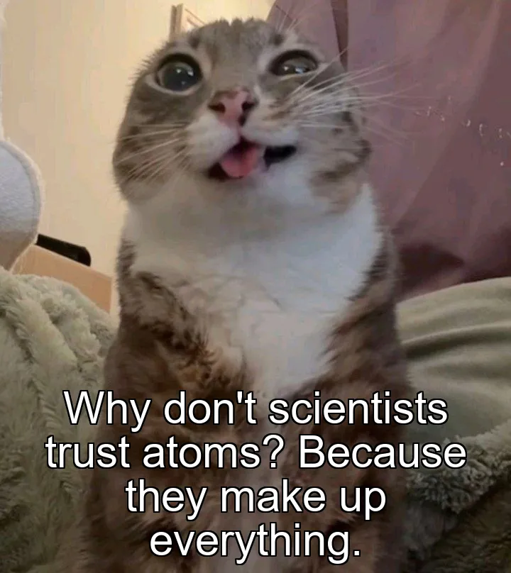 Why don't scientists trust atoms? Because they make up everything.