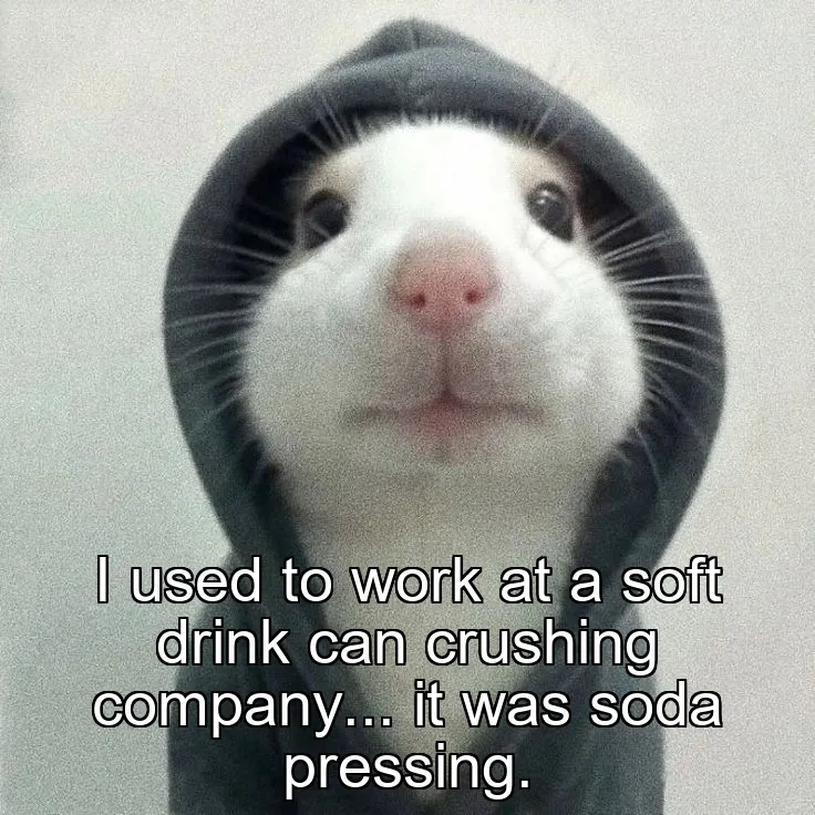 I used to work at a soft drink can crushing company... it was soda pressing.