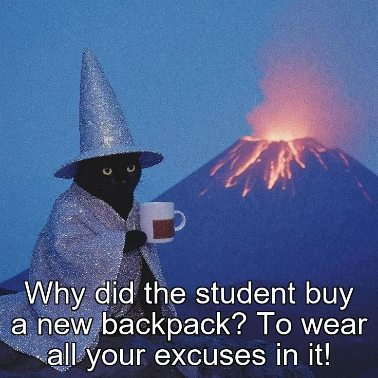 Why did the student buy a new backpack? To wear all your excuses in it!