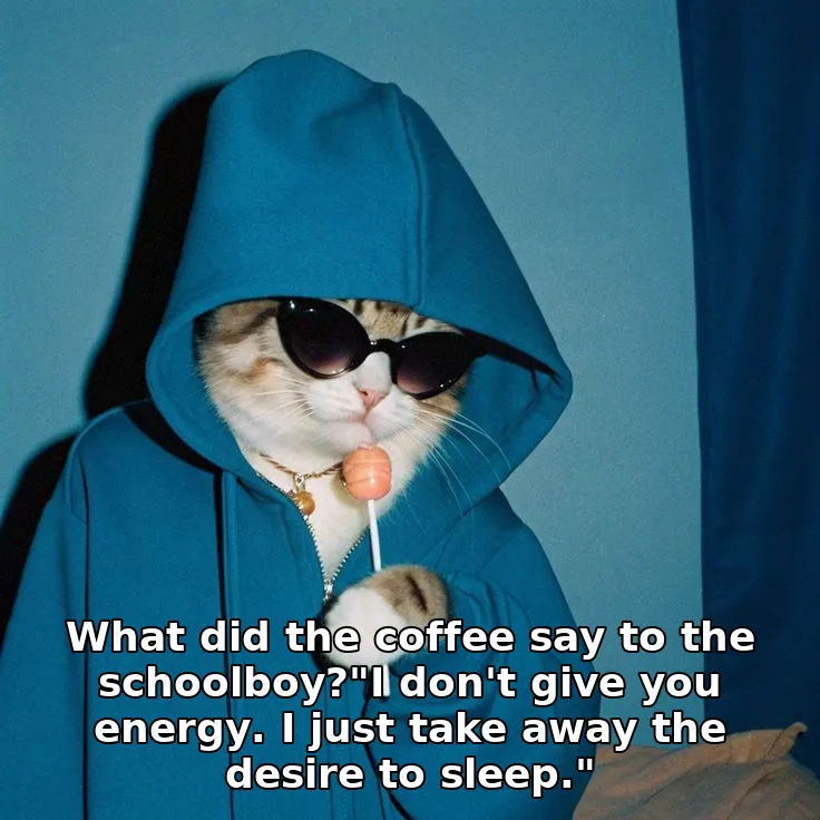 What did the coffee say to the schoolboy?"I don't give you energy. I just take away the desire to sleep."