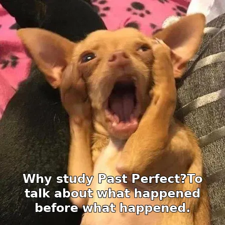 Why study Past Perfect?To talk about what happened before what happened.