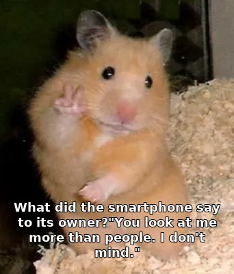 What did the smartphone say to its owner?"You look at me more than people. I don't mind."