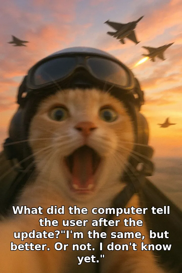 What did the computer tell the user after the update?"I'm the same, but better. Or not. I don't know yet."
