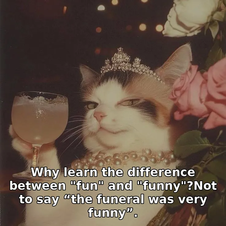 Why learn the difference between "fun" and "funny"?Not to say “the funeral was very funny”.