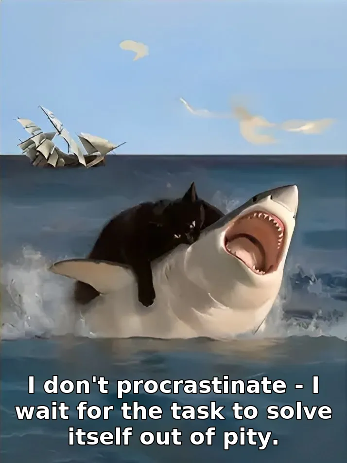 I don't procrastinate - I wait for the task to solve itself out of pity.