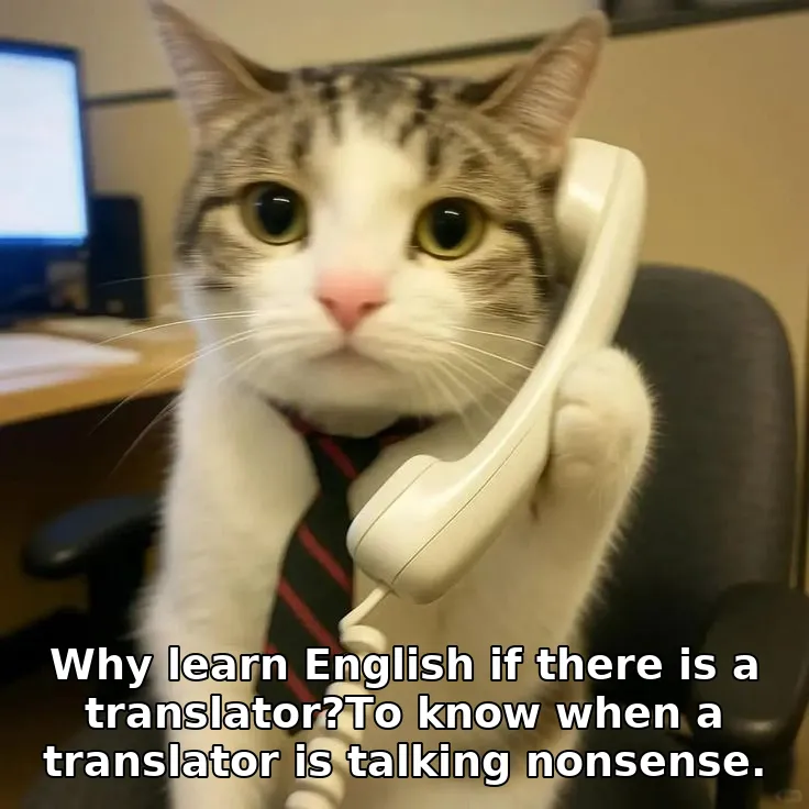 Why learn English if there is a translator?To know when a translator is talking nonsense.
