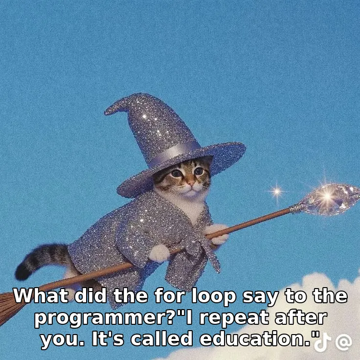 What did the for loop say to the programmer?"I repeat after you. It's called education."
