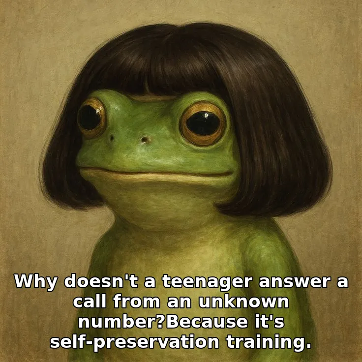 Why doesn't a teenager answer a call from an unknown number?Because it's self-preservation training.