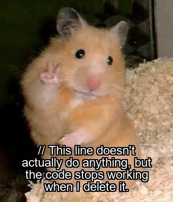 // This line doesn't actually do anything, but the code stops working when I de…