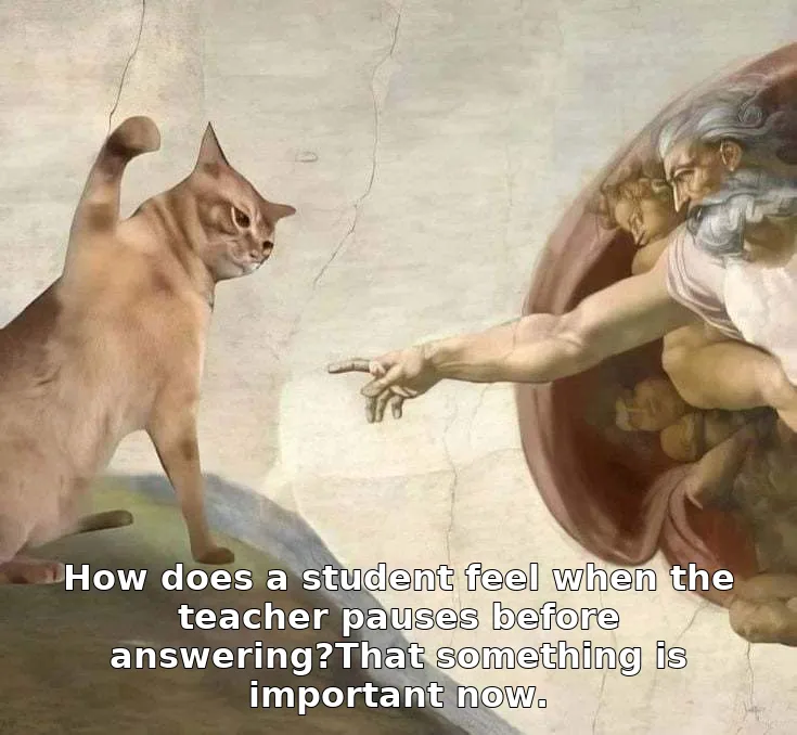 How does a student feel when the teacher pauses before answering?That something is important now.
