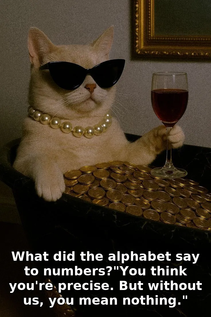 What did the alphabet say to numbers?"You think you're precise. But without us, you mean nothing."