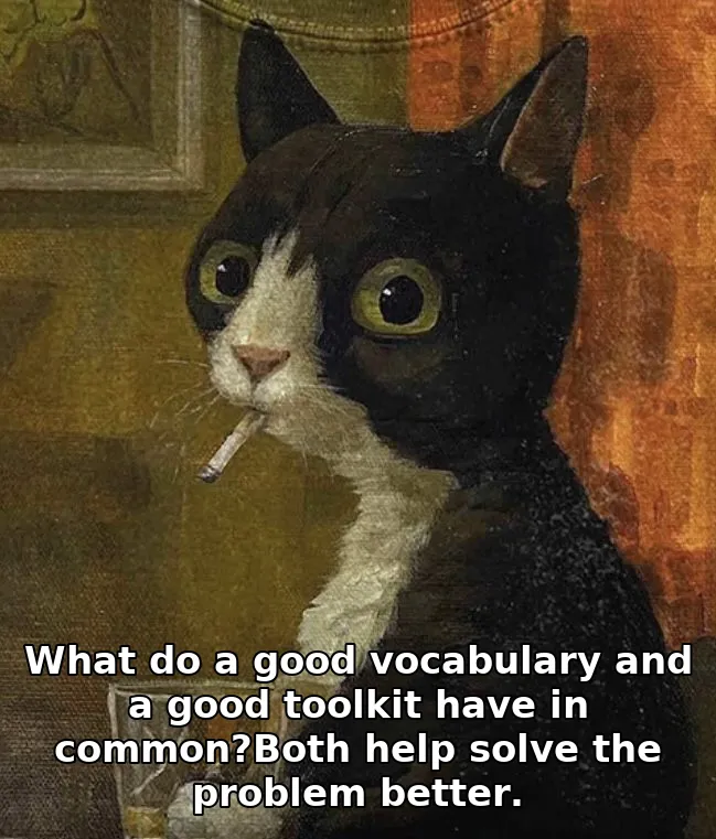 What do a good vocabulary and a good toolkit have in common?Both help solve the problem better.