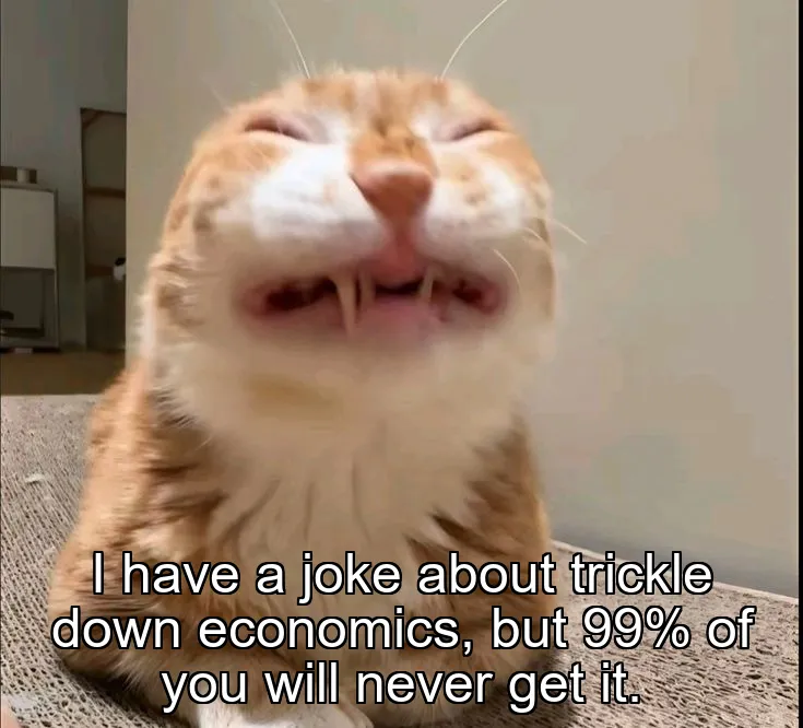 I have a joke about trickle down economics, but 99% of you will never get it.