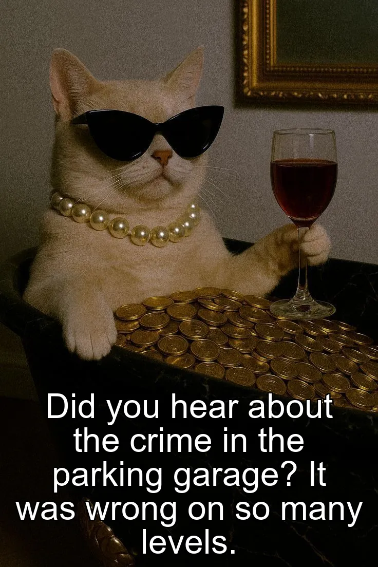 Did you hear about the crime in the parking garage? It was wrong on so many levels.