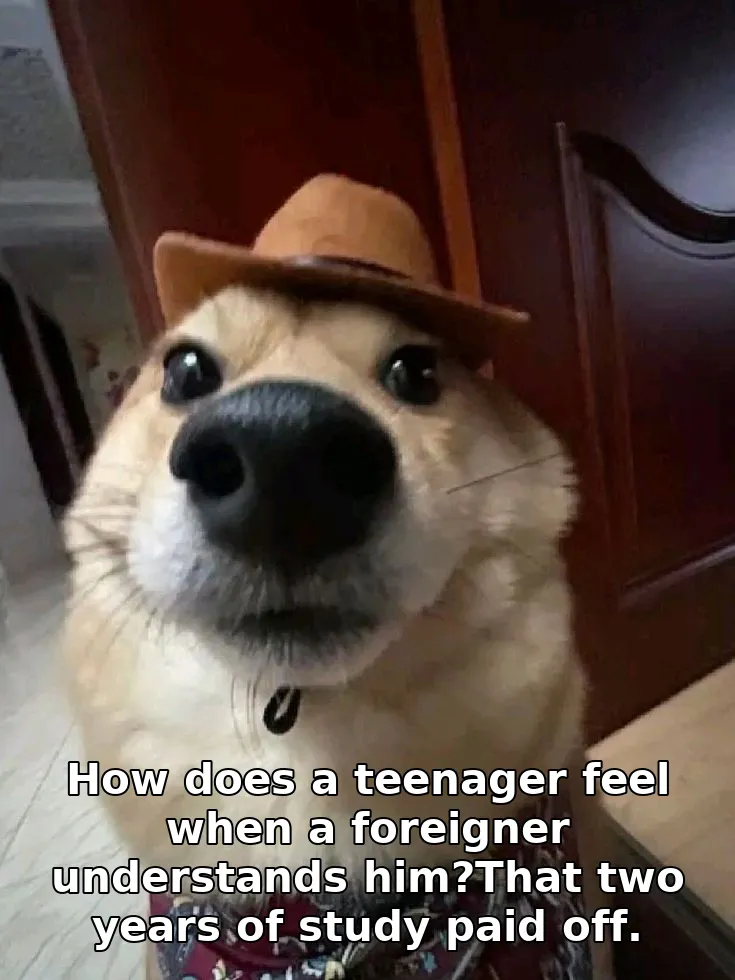 How does a teenager feel when a foreigner understands him?That two years of study paid off.