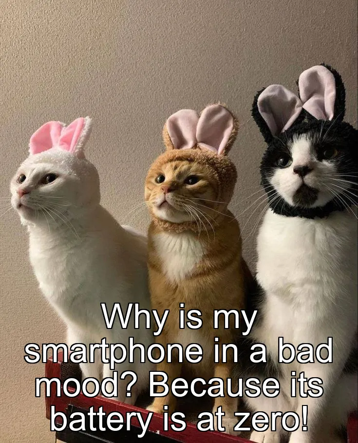 Why is my smartphone in a bad mood? Because its battery is at zero!