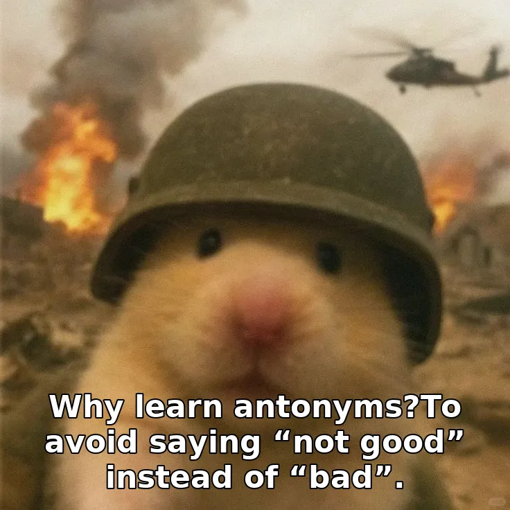 Why learn antonyms?To avoid saying “not good” instead of “bad”.