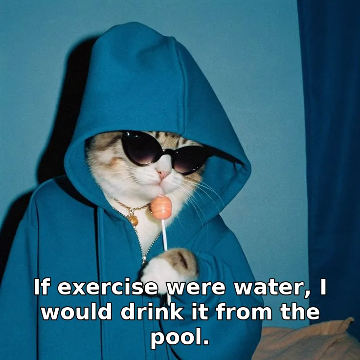 If exercise were water, I would drink it from the pool.