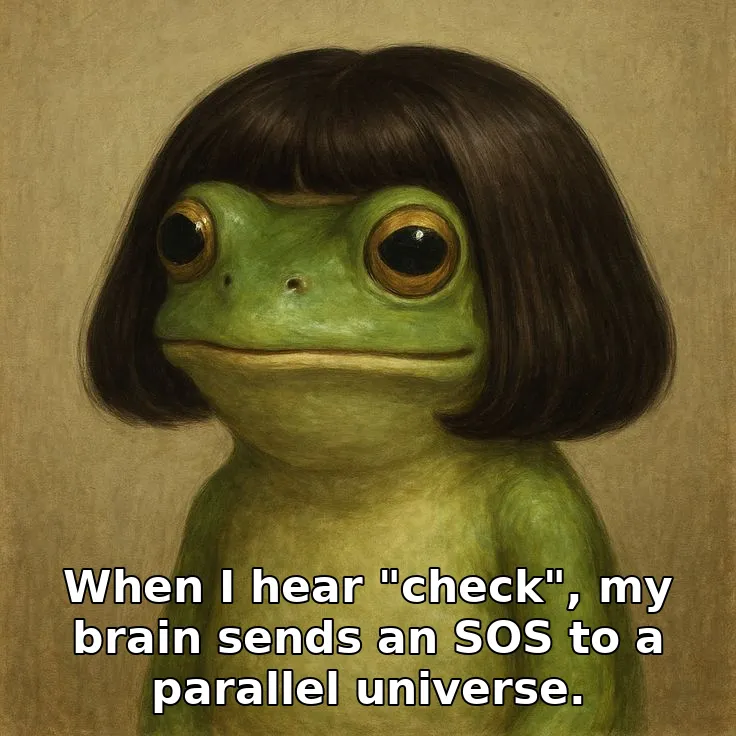 When I hear "check", my brain sends an SOS to a parallel universe.