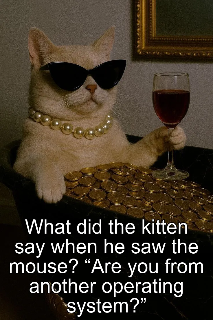 What did the kitten say when he saw the mouse? “Are you from another operating system?”